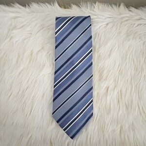 Vesuvio Napoli Classic Blue Striped Silk Tie